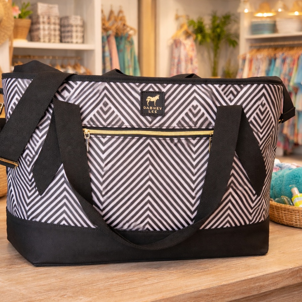 Dabney Lee Oversized Black Insulated Cooler-Tote